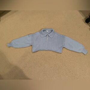 Light Blue Cropped Sweater by Bobbles & Lace